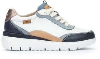 Pikolinos Deportivos en Cuero Rueda para Señora Color White
