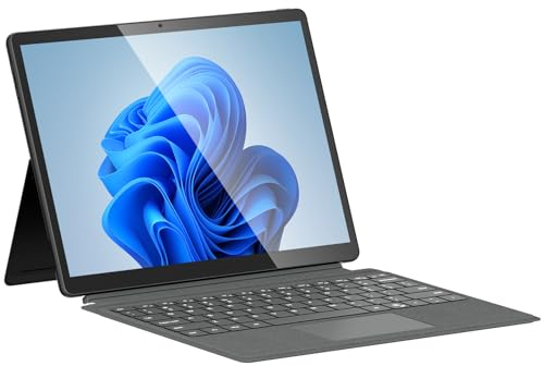 UOGIC OX9 2-in-1-Tablet & Laptop, 13-Zoll-Touchscreen-Display, integrierter Intel Core i7 1255U X86-Prozessor, Front- und Rückkameras, 16 GB Ram, 1 TB SSD mit Windows 11 Pro, Schwarz