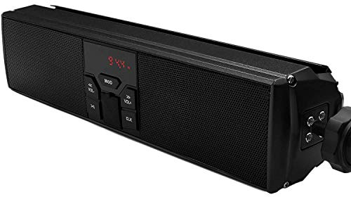 Jdeijfev Motorrad Stereo Lautsprecher MP3 Musik Spieler Bluetooth Spieler mit USB, AUX-IN, FM Radio für 7/8-1.25 Lenker Motorroller Fahrrad ATV UTV