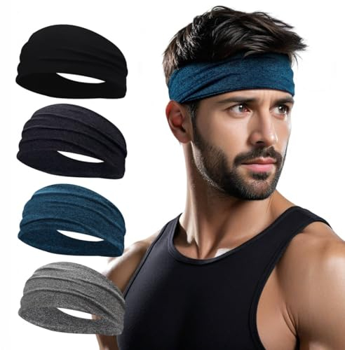Stirnband Sport fur Herren und Damen - Doppelseitiges Schweißabsorbierendes und Rutschfestes Headband, Hochelastischen Mode Haarbänder Damen, Geeignet für Yoga, Laufen, Radfahren (05) (03)