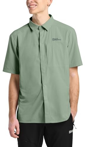 Jack Wolfskin Herren Vandra S/S Shirt Hemd, Eucalyptus, 3XL EU