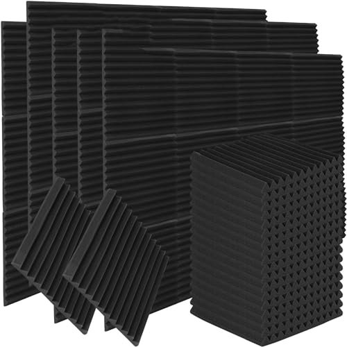 TOOSOAR 48 Stück Akustikschaumstoff,Hochdichte Schallabsorber Flammhemmendem Material,für Aufnahmestudio,Tonstudio,Tanzstudios, 30 x 30 x 2.5 cm