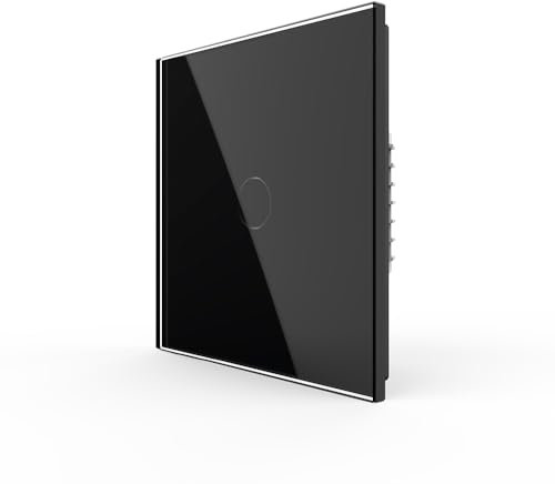 LIVOLO Modern Glass panel Single Touch Light Switch Electrical Wall Switch with LED Indicator,No Neutral Wire,5A,230V,1 Gang 1 Way