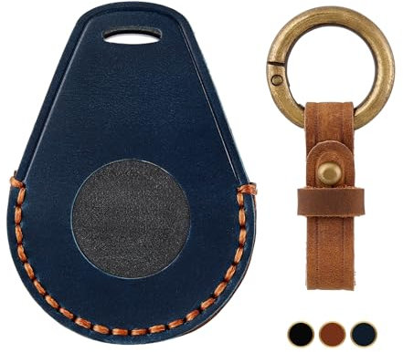 OFF WE GO Etui en Cuir Protecteur Clé Moto pour Harley Davidson avec Porte-clés Coque de Protection, Bleu