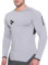 BROKIG Mens Armzip Long Sleeve Running Tops, Gym Sports Shirts Lightweight Compression Training T Shirts with Zip Pocket (Large, Light Grey)
