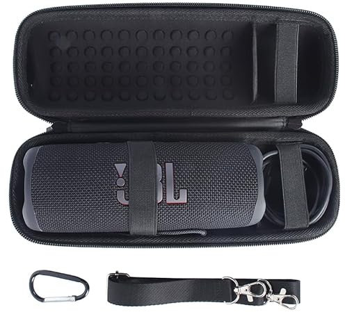 BeisDirect Travel Case for JBL Flip 6/ Flip6 Portable Bluetooth Speaker, Portable Hard EVA Carrying Storage Protective Case Speaker Case with Carabiner and Shoulder Strap (Black)