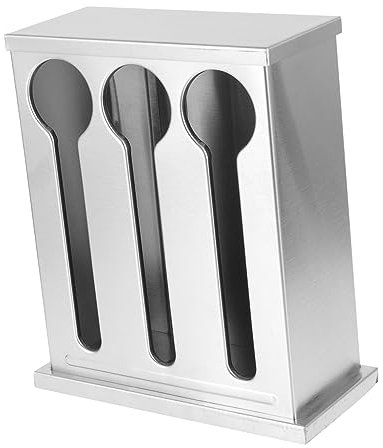 Amosfun Aufbewahrungsbox für Besteck Aus Metall Besteck-organizer Silberbesteck Design mit Offenem Deckel