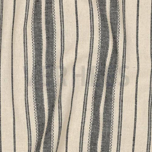 REGIONALES STREIFENSTOFF, Leinen/Viskose-Stoff, Kleiderstoffe, Meterware, 1 m x 140 cm