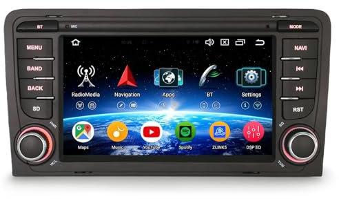 Erisin 8-Core 4GB+64GB Android 14 Radio Coche Estéreo de Automóvil para con GPS Sat Nav Audi A3 S3 RS3 RNSE-PU 7 IPS Soporte Wireless CarPlay Android Auto DSP Bluetooth 5.0 WiFi Dab+ USB Canbus OBD2