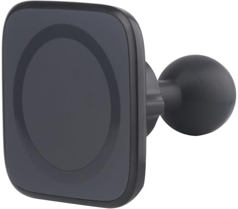 Super Magnetic Cell Phone Holder Base with 1 Ball for MagSafe iPhone 16 15 14 13 12 Series,Compatible with RAM mounts and Other B Size Ball Double Socket Arm