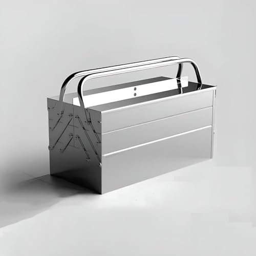 Aufbewahrungsboxen Aus Metall, Werkzeugkiste Aus Edelstahl Werkzeugkiste Aus Blech Mit 5 Fächern, Faltbar, Aus Stahl Zur Ordentlichen Aufbewahrung Von Werkzeugen(350x200x170mm)