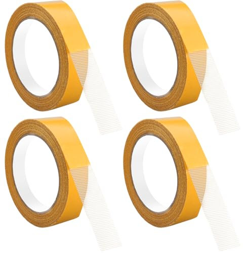 4 Rolls Ruban Adhésif Double Face, 2cmx20m Double Face Extra Fort, Transparent Ruban Adhésif Puissant Ruban Multifonctionnel, Ruban à Tapis Extra Fort, pour Paillassons, Moquetteet, Carpettes, Sols