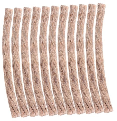 Happyyami 10 Stück Pfeifenreiniger Juteseil Feueranzünder Bienenwachs Beschichtet Für Camping Grillen Outdoor Rucksackreisen Überlebensausrüstung