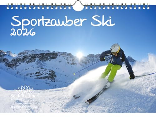 Skizauber DIN A4 Kalender für 2026 Berge und Ski - Seelenzauber