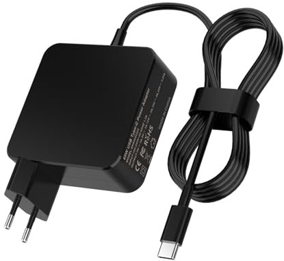 Caricatore Alimentatore USB C Tipo C 65W per Macbook Pro/Air, Lenovo Thinkpad, HP, Asus, Acer, Dell Xps, Huawei Matebook, Xiaomi Air, Samsung Chromebook Pro PC Portatile Notebook Cavo Alimentazione