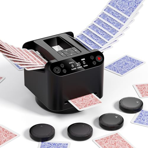 INNCNN Automatic 2 in 1 Card Shuffler & Dealer Machine for Poker Games