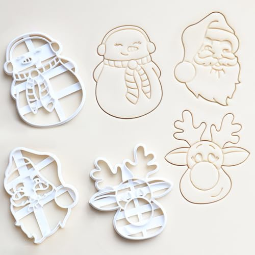 3 Pezzi Formine Biscotti Natale, Stampini Biscotti Natale, 3D Stampi per Biscotti Natalizie, Tagliabiscotti Natalizie per Decorazioni in Fondente, Dolci di Pasticceria
