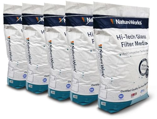 Nature Works Hi-Tech Filterglas 0,6-1,2 mm - 100 Kg Premium Filtermedium für Pool Teich und Trinkwasser - 99,64% Filtrationsleistung - Anti-Compaction Technology®