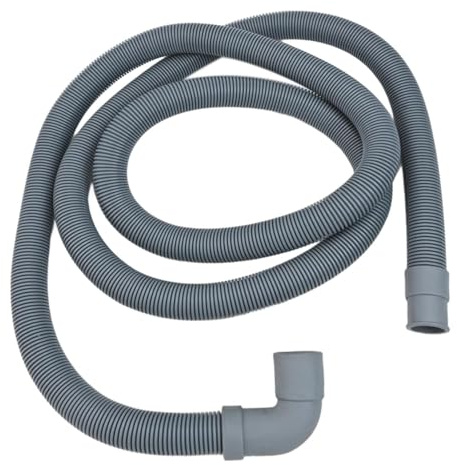Flexibler Ablaufschlauch for Waschmaschine und Geschirrspüler, Abwasserrohr aus PP-Material, 1 m oder 2 m Länge for 20–23 mm Anschlusswinkel.(2m)