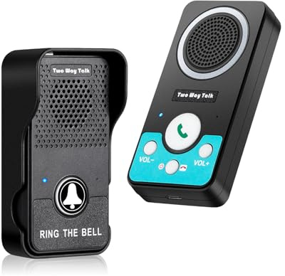 Doorbell, Two Way Talk Wireless Doorbells for Home, Hands-Free Door Bell Ringer Wireless, Natural Conversation Intercom Doorbells, Waterproof, Battery Doorbell for Room/Bedroom/Classroom, Kids/Elderly