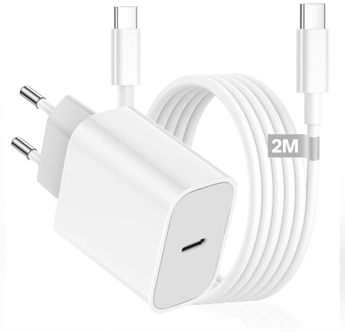 Caricatore USB C 35W Caricabatterie Rapido Presa Type-C per iphone 17/16/15 | per iphone 17/16/15/Plus/Pro/Pro Max/iPad Pro/Air/Mini con cavo 2M spina Ricarica USB C per Samsung Veloce Adattatore