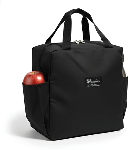 Generico Borsa Termica Porta Pranzo 10L in Poliestere per Ufficio e Lavoro Colore Nero