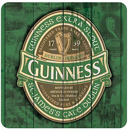 Nostalgic Guinness Coaster with Extra Stout St. James's Gate Dublin Text