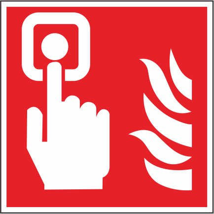 Indigos UG Aufkleber ISO Sicherheitsetikett Zeichen Internationales Brandmelder Symbol 20x20cm