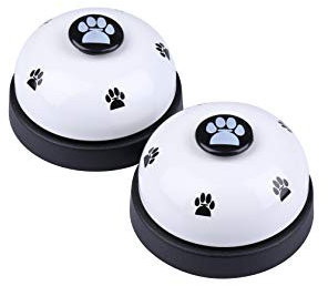 I-Mart 2 Pcs Pet Training Bells, Tell Bell, Doggy Door Bell for Dog Cat (White)