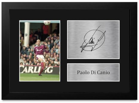 HWC Trading Paolo Di Canio A4 Incorniciato Firmato Regalo Visualizzazione Delle Foto Print Immagine Autografo Stampato Per West Ham United Tifosi Di Calcio