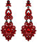 EVER FAITH Orecchini Donna Cristallo Nozze Vintage Stile Floreale Foglia Lampadario pendenti Rosso Nero-fondo