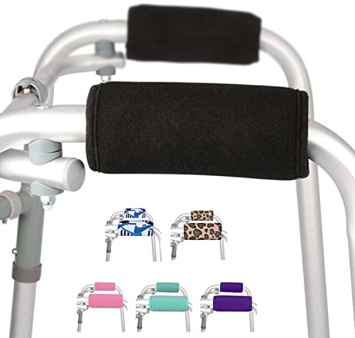 supregear Walker Handgriff Gepolsterte, 2er-Pack Weiche Bequeme Kissen Rollatoren Walker Griffpolster für Rollator Krückenpolster, Rutschfestes Atmungsaktives Mobilitätszubehör - Schwarz