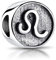 MATERIA Sternzeichen Löwe Anhänger Silber 925 - Beads Perle Charms für Armband oder Kette antik schwarz #587