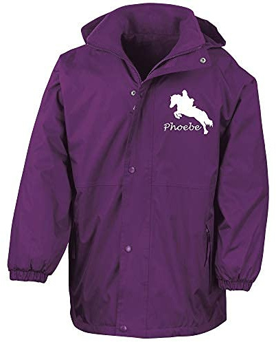 Luvponies Chaqueta personalizable de equitación resistente al agua, Morado (, 9-10 Years