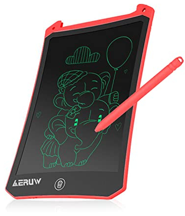 LCD Schreibtafel 8,5 Zoll Maltafel, Löschbare Elektronische Digitale Zeichenblock Doodle Board für Kinder, Schreibplatte Papierlos Grafiktablet Das Geschenke Kinder Geschenk Zeichentafel -Rot
