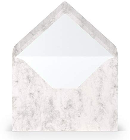 PAPERADO 25 Briefumschläge DIN B6 Grau Mamora Marmor Weiß - 100 g/m² Kuvert Ohne Fenster 17,8 x 12,5 cm - Umschläge mit Nassklebung spitze Klappe