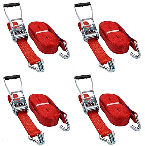 4 x Spanngurt 4m 5t Profi Spanngurte Zweiteilig Zurrgurte EN 12195-2