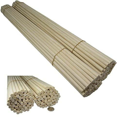 Trustleaf Holzdübel aus Birkenholz, Hartholz, 60 x 8 mm, 100 Stück