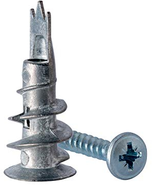 NCaan Heavy Duty Metal Self-Drill Plasterboard Fixings with Screws—Superior Tight Grip & Strong Hold—Plasterboard Wall Fixing—Driva Plasterboard Fixings—Metal Self-Drill Anchor 31mm (Pack of 10)