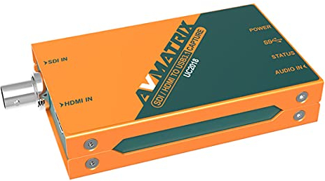 AVMATRIX UC2018 Capture vidéo Non compressée HDMI/SDI vers USB3.1 Type-C Pour la Capture Graphique en Direct