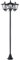 Outsunny Solar Gartenlaterne mit 3 flammig Laterne Mast aus Edelstahl Solarlaterne mit LED 120 Lumen 51,5x47x182,5cm Wegeleuchte IP44 für Garten Balkon Schwarz