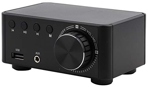 Amplificateur audio, amplificateur Bluetooth, 1 PC HIFI Bluetooth 5.0 carte amplificateur audio numérique lecteur de carte mémoire 50 W x 2 stéréo pour amplificateur AMP(Noir)