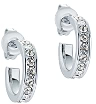 Ted Baker Seenita Mini Crystal Huggie Hoop Earrings For Women (Silver/Crystal)