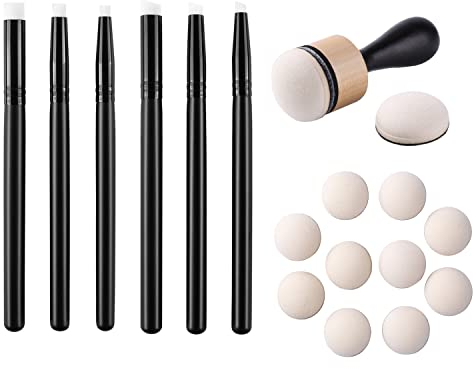 OTCRAFT Mini Ink Paints Mixing Blending Tool Smooth Blending Ink PaintingSmall Brushes Sponge Hand Blending Tools for DIY Scrapbooking Paper Cards Making Making Embossing Painting Rendering