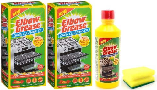 Oven Cleaner (500 ML) + Non Scratch Oven Hob Glass Cleaning Tool - Complete Oven Cleaning Kit with Bag for Racks, Gloves and Instructions