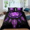 Homemissing Bettwäsche Galaxie Traumfänger Universum Galaxie Sternenhimmel 140x200 cm Bohemian Tribal Bettwäsche Boho Feder mit 1 Kissenbezug Lila