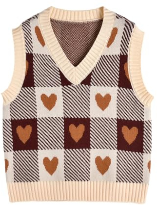 Hyipels Y2K Damen-Pullover, ärmelloses Muster, adretter Stil, gestrickt, bauchfreies Tanktop für Mädchen