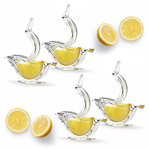 Uleeso Exprimidor de cítricos de limón y lima, paquete de 4 exprimidores de rebanadas de limón de pájaro, exprimidor de frutas manual de prensa, herramienta de cocina para el hogar