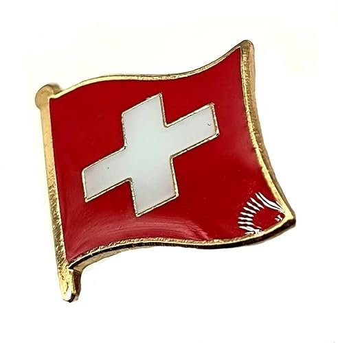 SNS Components Metall Emaille Länderflagge Anstecknadel, Rot