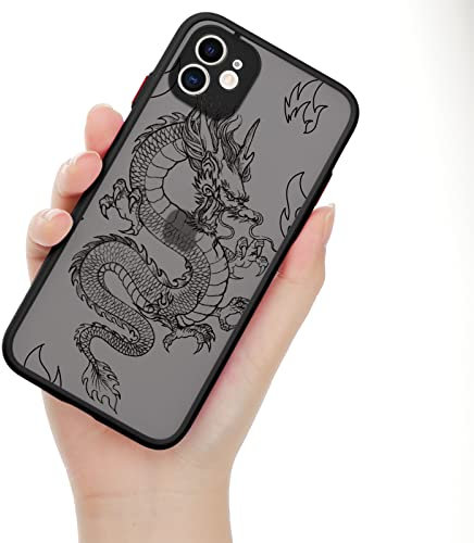ZhuoFan für iPhone 12 Mini Hülle - 5,4, Aesthetic mit Motiv Anti-Kratzen STO?fest Hülle, Durchsichtig Cartoon Drachen Muster Silikon TPU Schutzhülle Kameraschutz Case für iPhone 12 Mini, Dragon